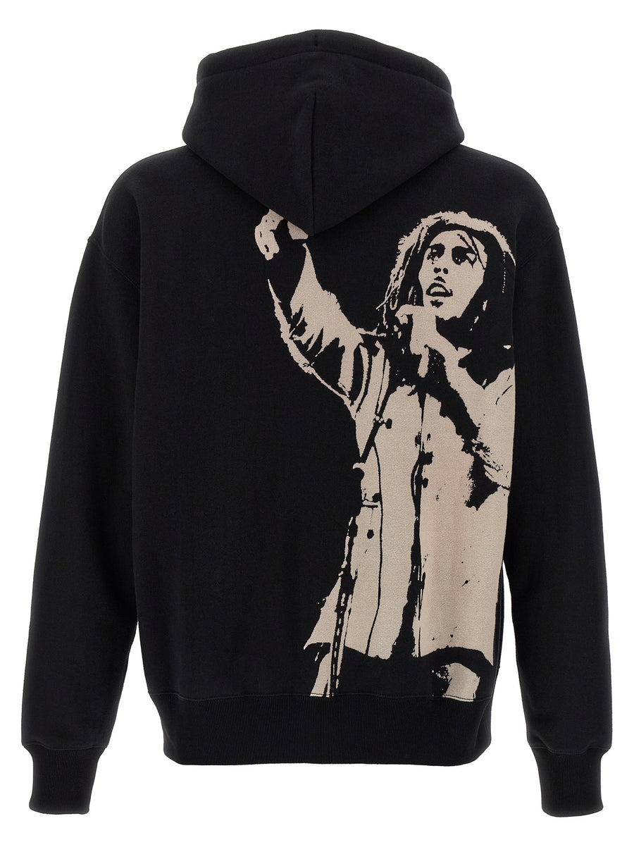 Junya Watanabe X Carhartt Hoodie for Men 100% Cotton Fleece, Oversized Fit, Front Logo Embroidery and Back Print