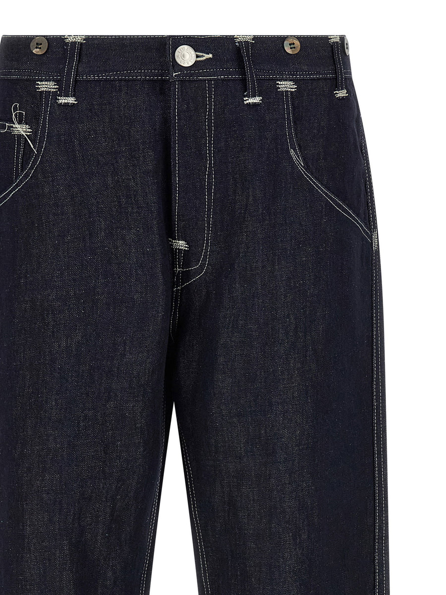Junya Watanabe X Levis Jeans Cotton Linen Blend Wide Straight Leg
