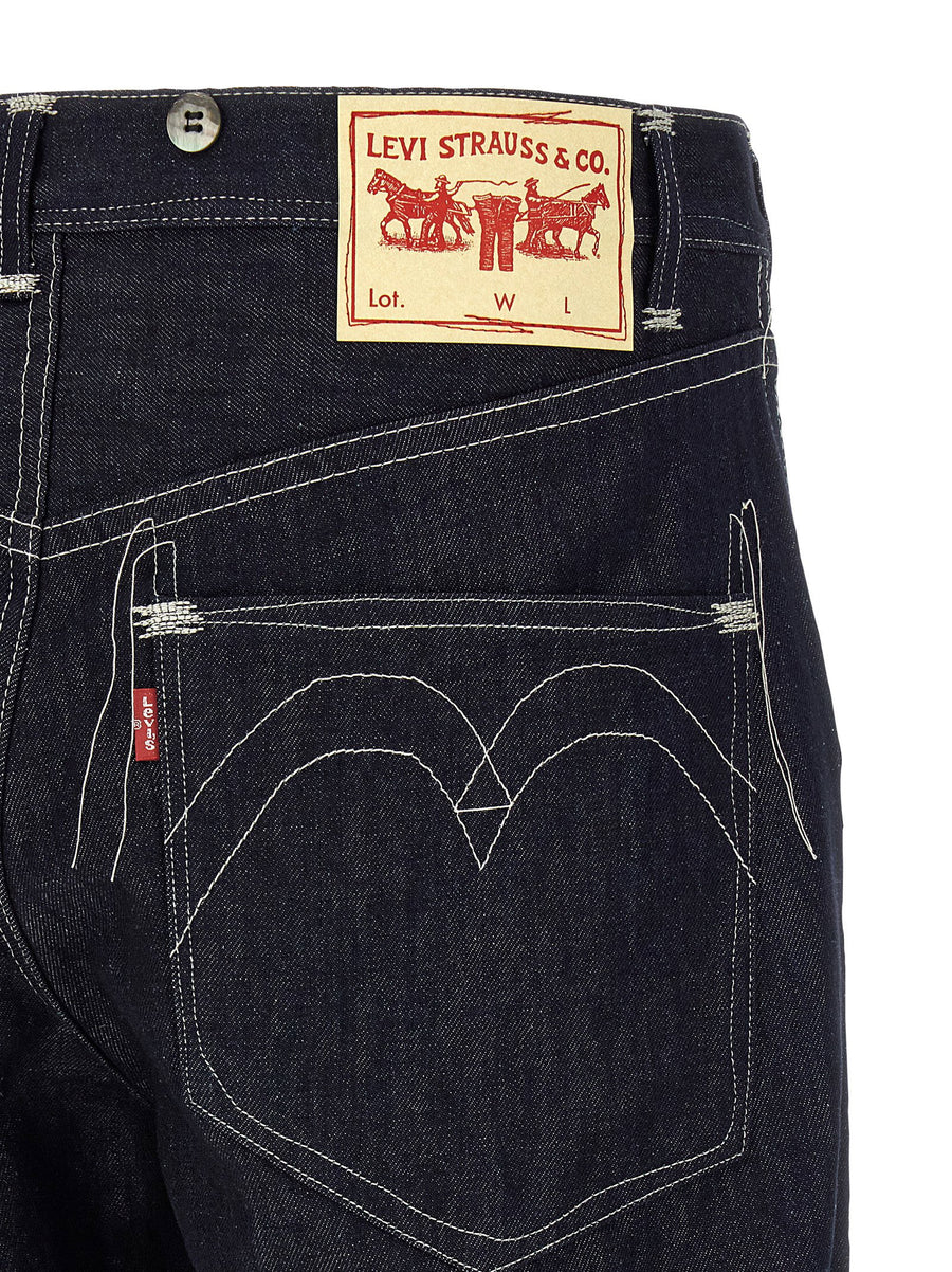 Junya Watanabe X Levis Jeans Cotton Linen Blend Wide Straight Leg