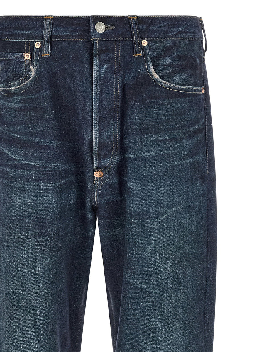 Junya Watanabe X Levis Jeans Premium Linen-Cotton Blend With High Waist And Wide Leg For Men