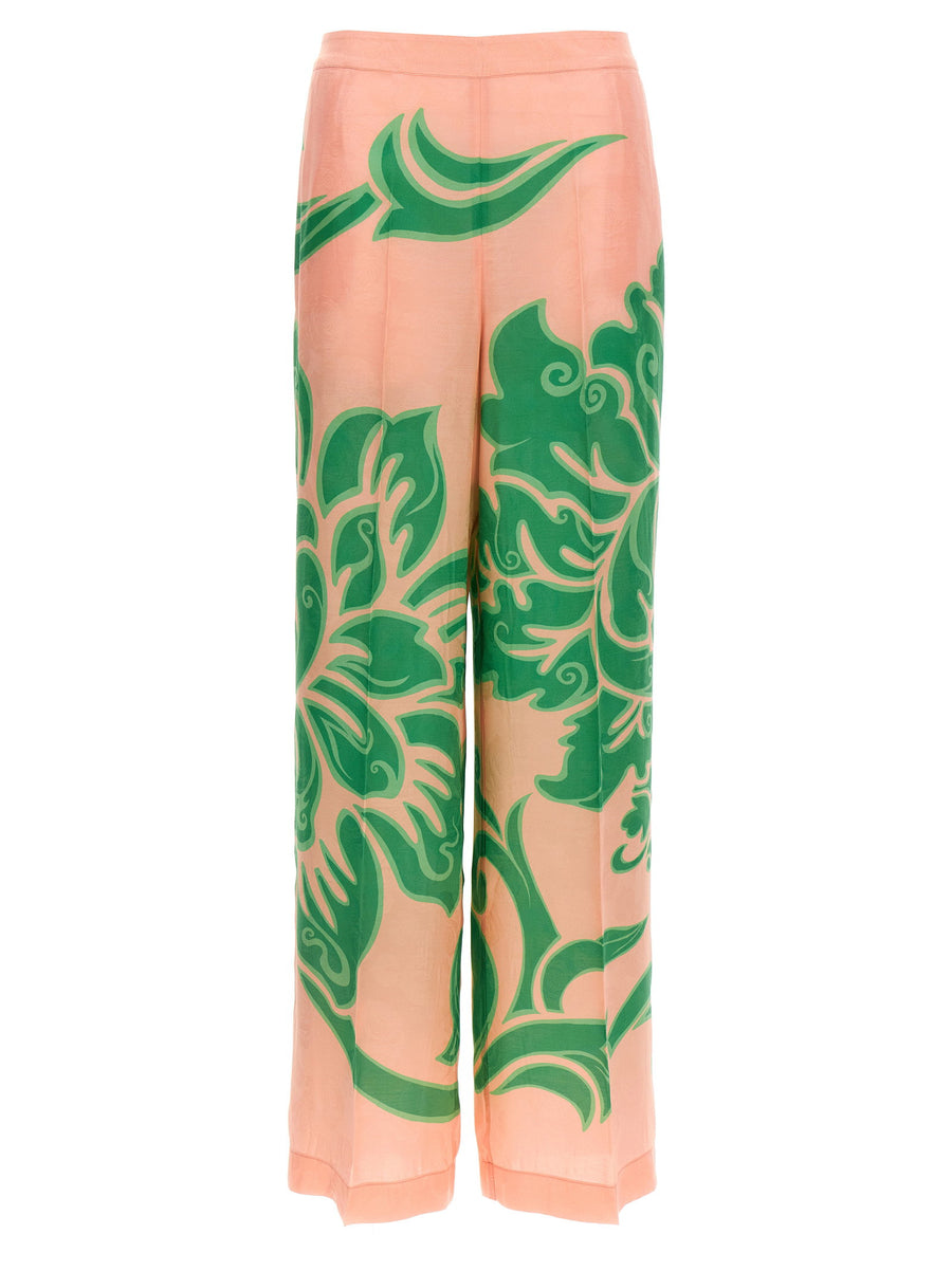 Etro Silk Pants Pink Luxurious Viscose Silk Blend Fluid Drape Modern Tailoring For Women