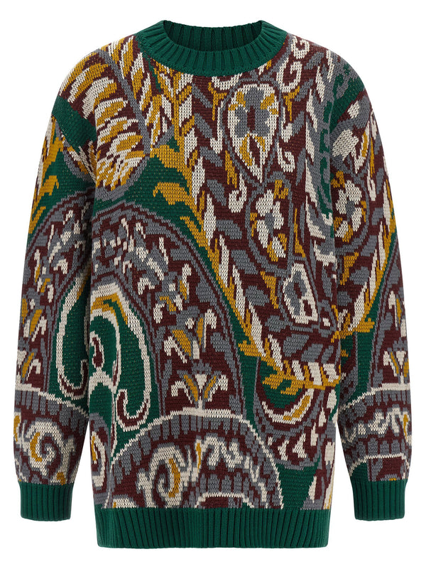 Etro Multicolor Jacquard Wool Sweater For Women Luxurious Warm Knit Topwear Premium