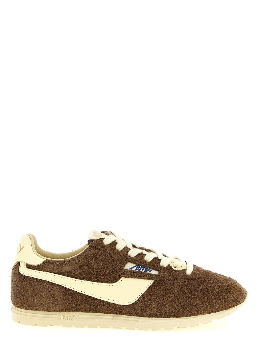 Autry Windspin Sneakers for Women Luxury Shaved Suede Upper With Contrast Leather Details