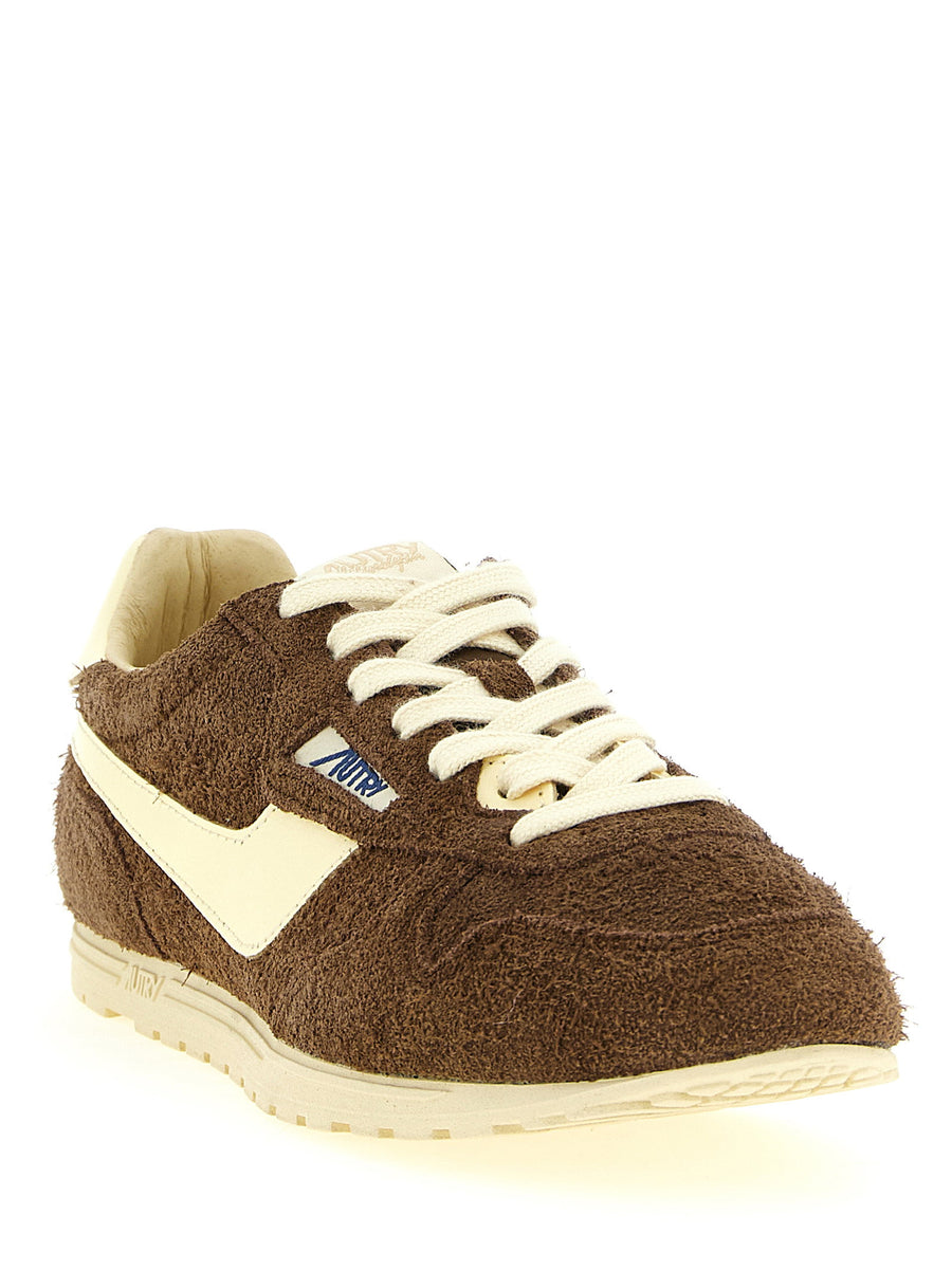 Autry Windspin Sneakers for Women Luxury Shaved Suede Upper With Contrast Leather Details