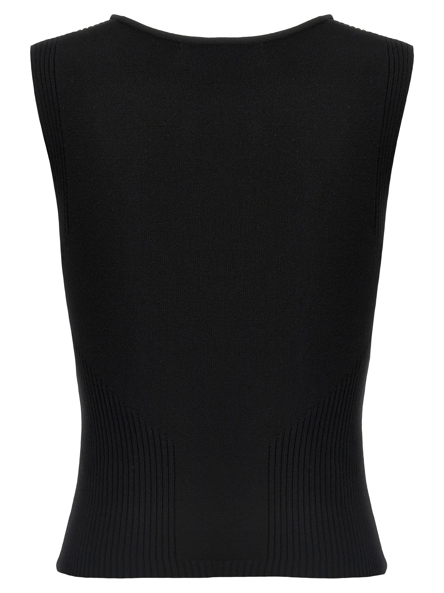 Marine Serre Moon Jewelry Knit Open Neck Top