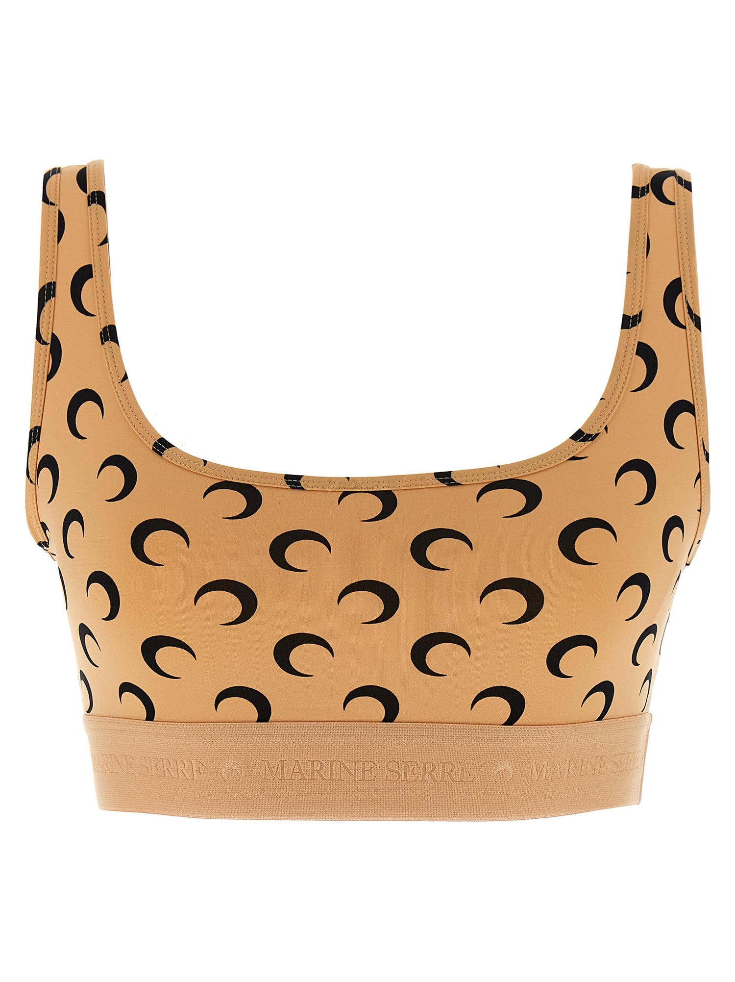 Marine Serre Moon Printed Jersey Cropped Top