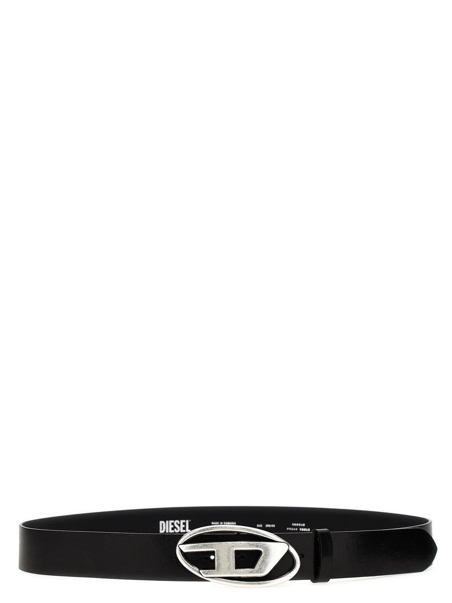 Diesel Leather Belt With D Logo Buckle Black 100 Percent Cow Leather For Women