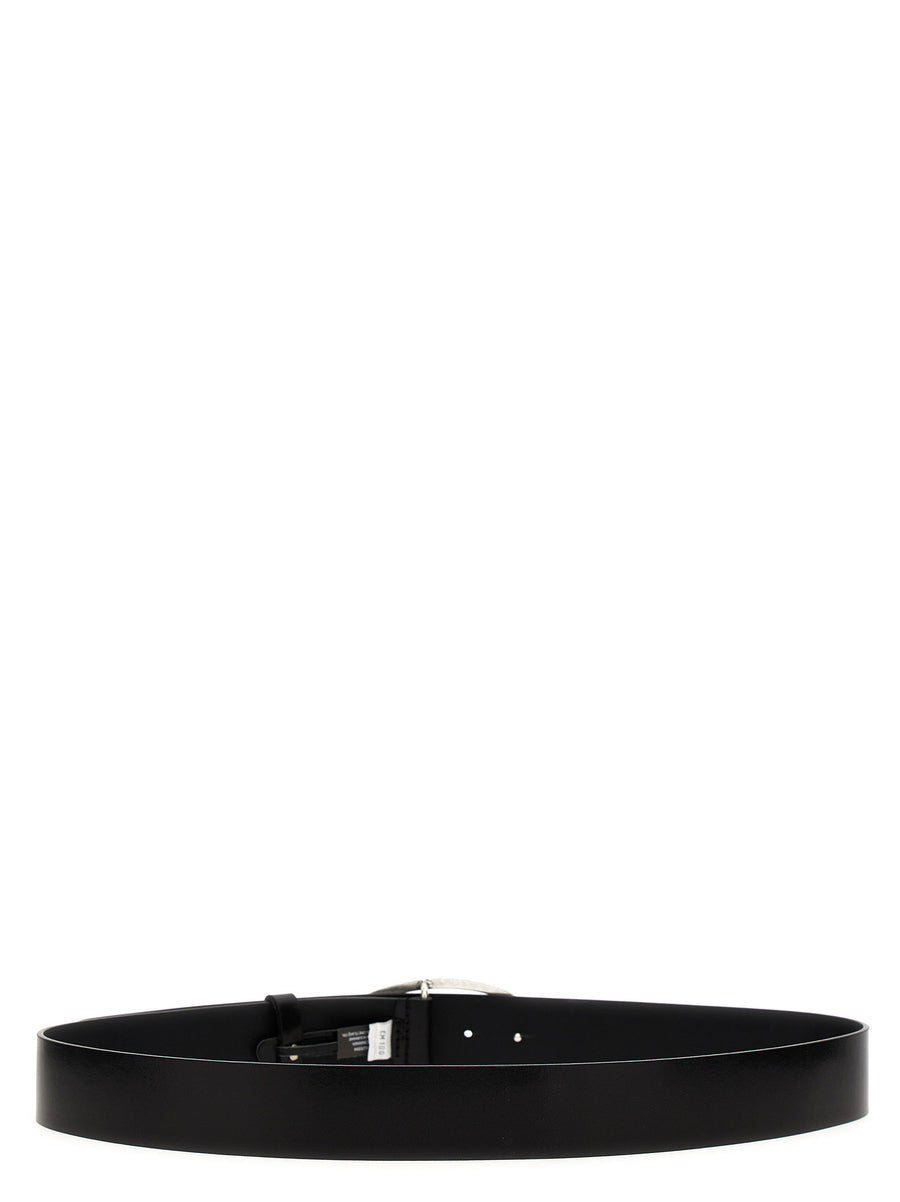 Diesel Leather Belt With D Logo Buckle Black 100 Percent Cow Leather For Women