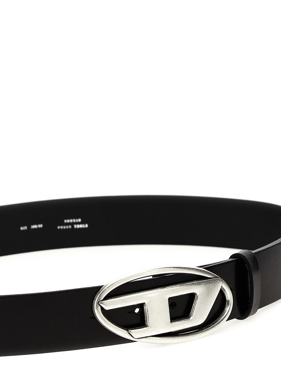 Diesel Leather Belt With D Logo Buckle Black 100 Percent Cow Leather For Women