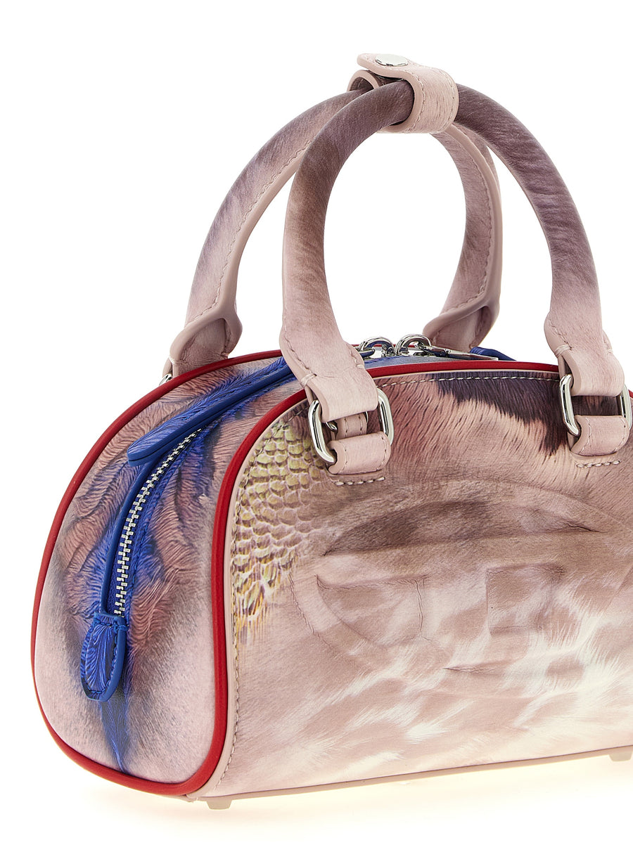 Diesel 1dr Dome Mini Crossbody Bag Multicolor Animal Print Compact For Women Travel Friendly Day To Night
