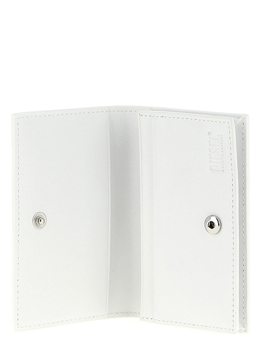 Diesel Holi-d Card Holder For Women Compact Chic White PU Leather Slim Card Organizer