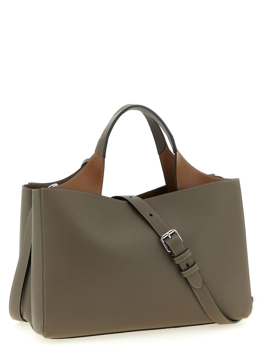 Tod's Small Gray Calfskin Leather Bucket Bag For Women