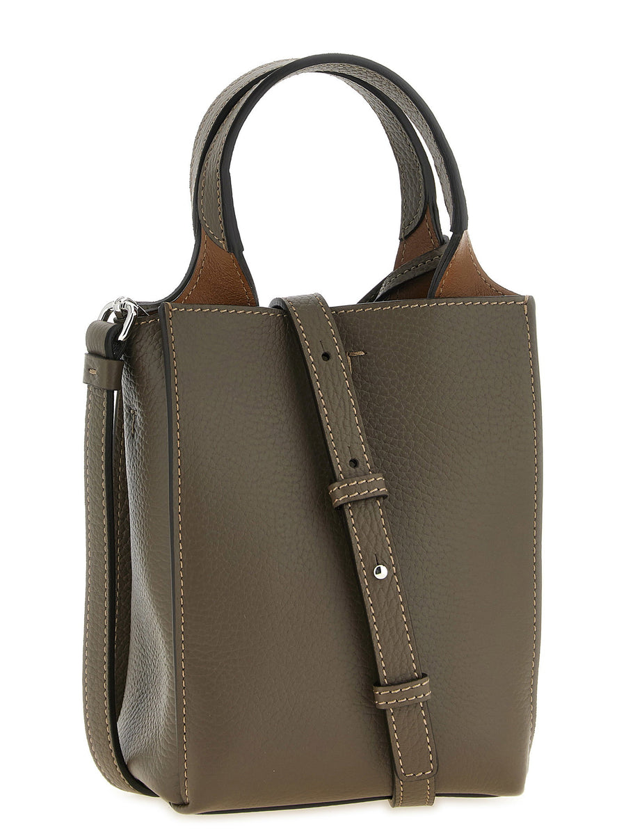 Tod's Micro T Timeless Handbag Olive Green Calfskin Leather for Women Luxury Bag with Removable Pendant