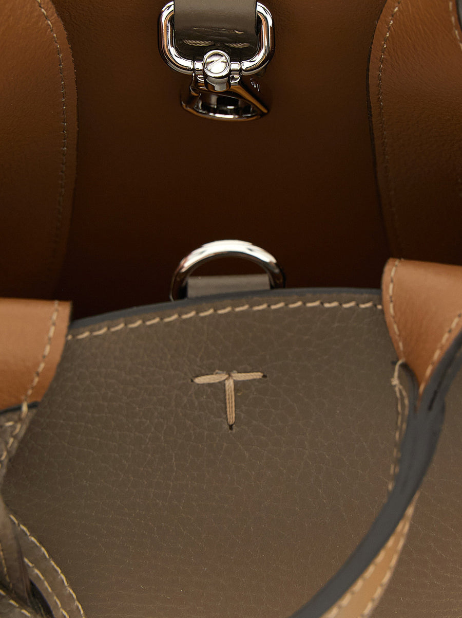Tod's Micro T Timeless Handbag Olive Green Calfskin Leather for Women Luxury Bag with Removable Pendant