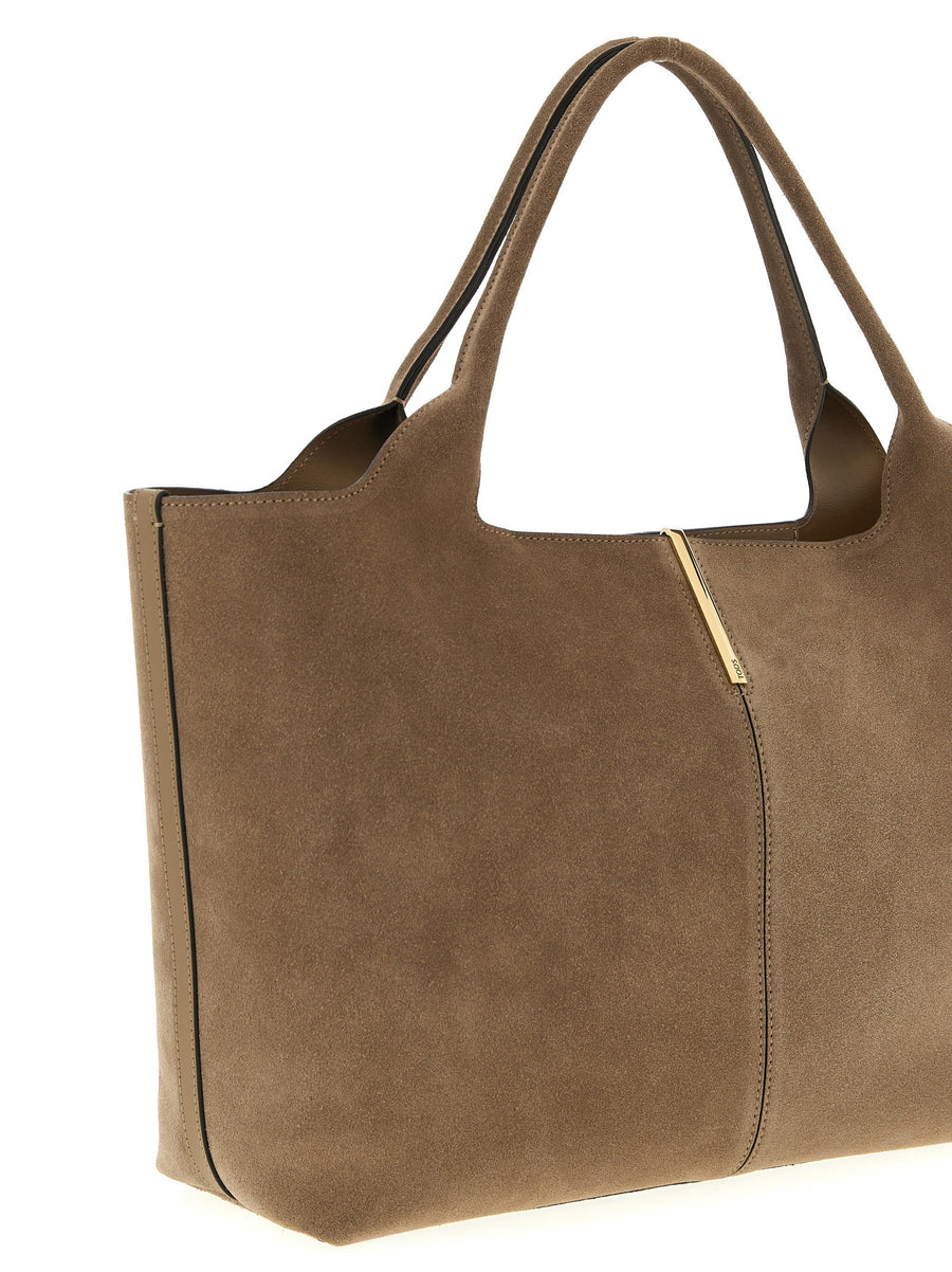 Tod's Suede Shopper Bag for Women Beige Small to Medium Everyday Luxury Italian Craft