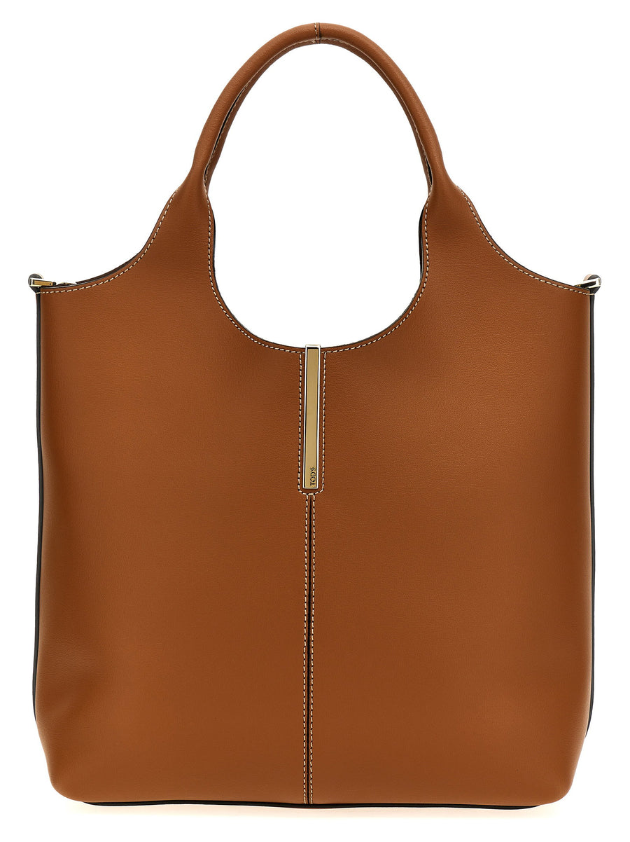Tod's Small Ebr Shopping Bag For Women Luxury Calfskin Leather Everyday Use Refined Style