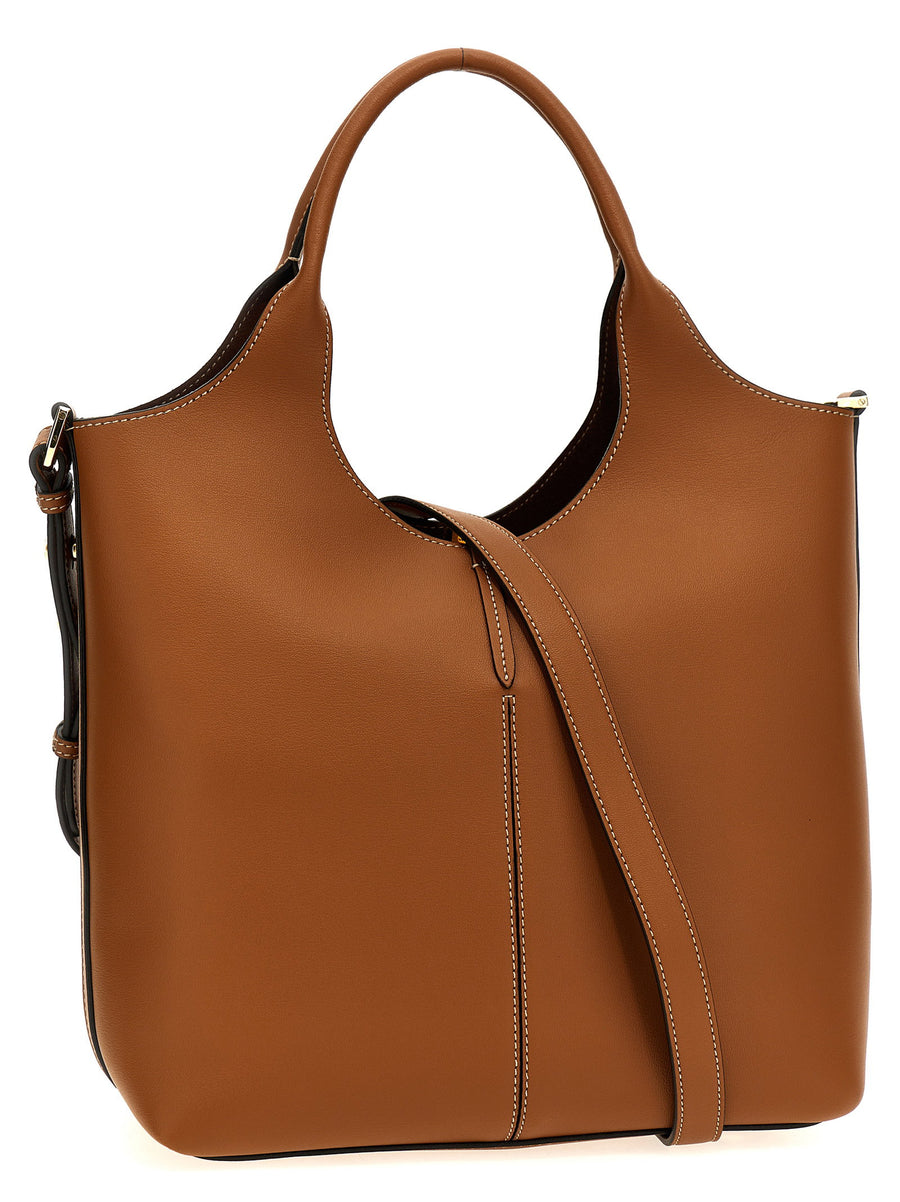 Tod's Small Ebr Shopping Bag For Women Luxury Calfskin Leather Everyday Use Refined Style