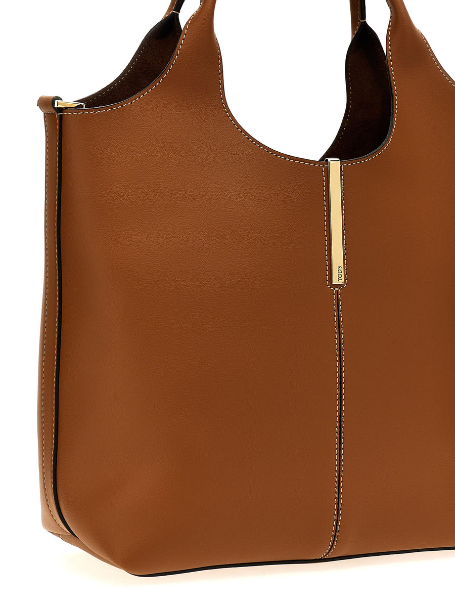 Tod's Small Ebr Shopping Bag For Women Luxury Calfskin Leather Everyday Use Refined Style