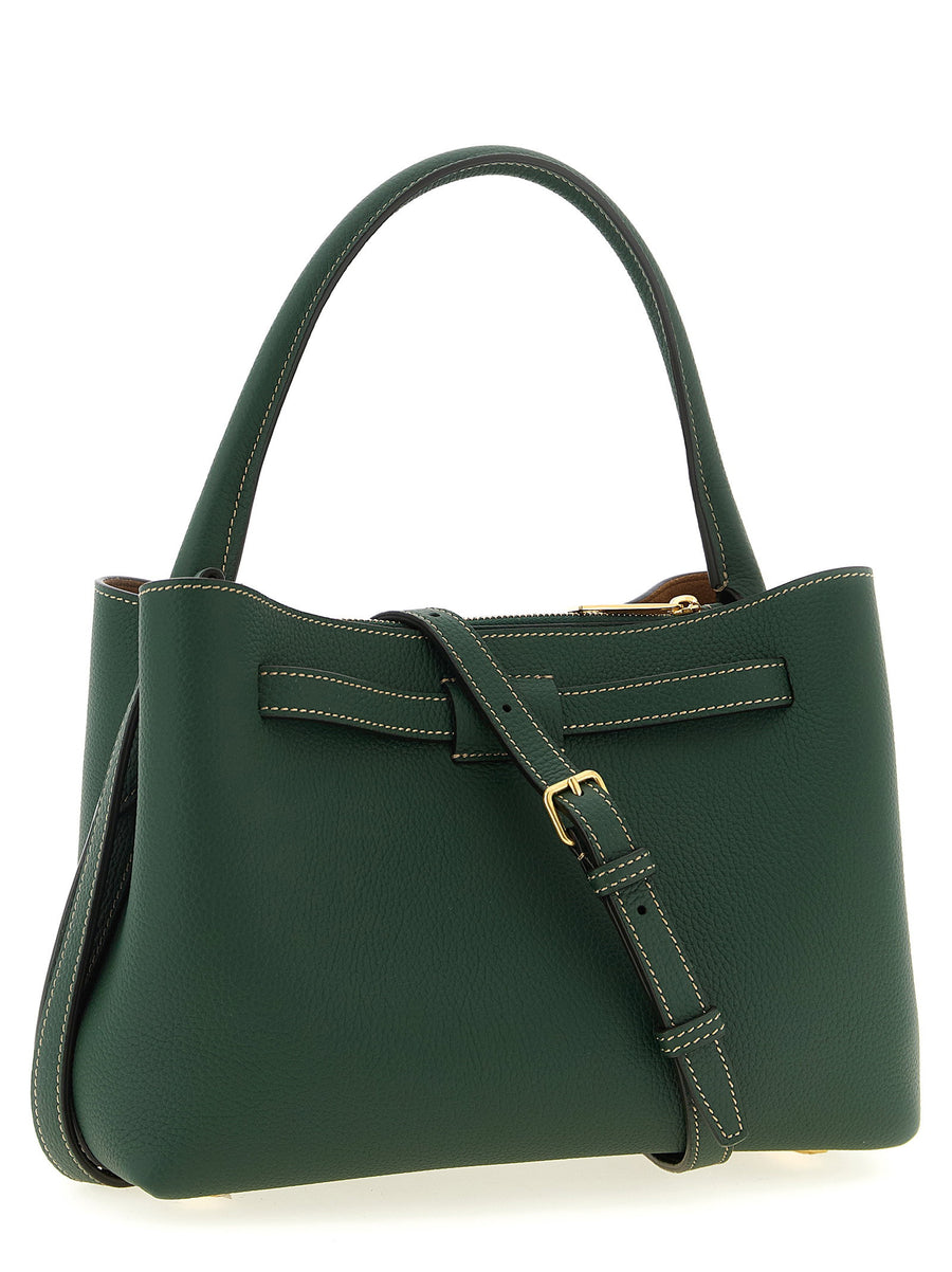 Tod's Tim Mini Handbag Green Calfskin Luxury Timeless Two Compartments Interior With Central Zip Pocket For Women