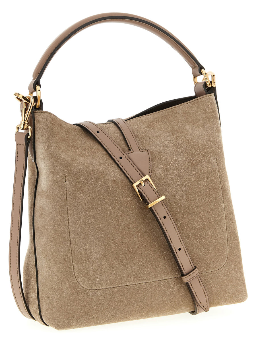 Tod's T Timeless Mini Bucket Bag Beige Calfskin Leather Band Closure For Women City Bag