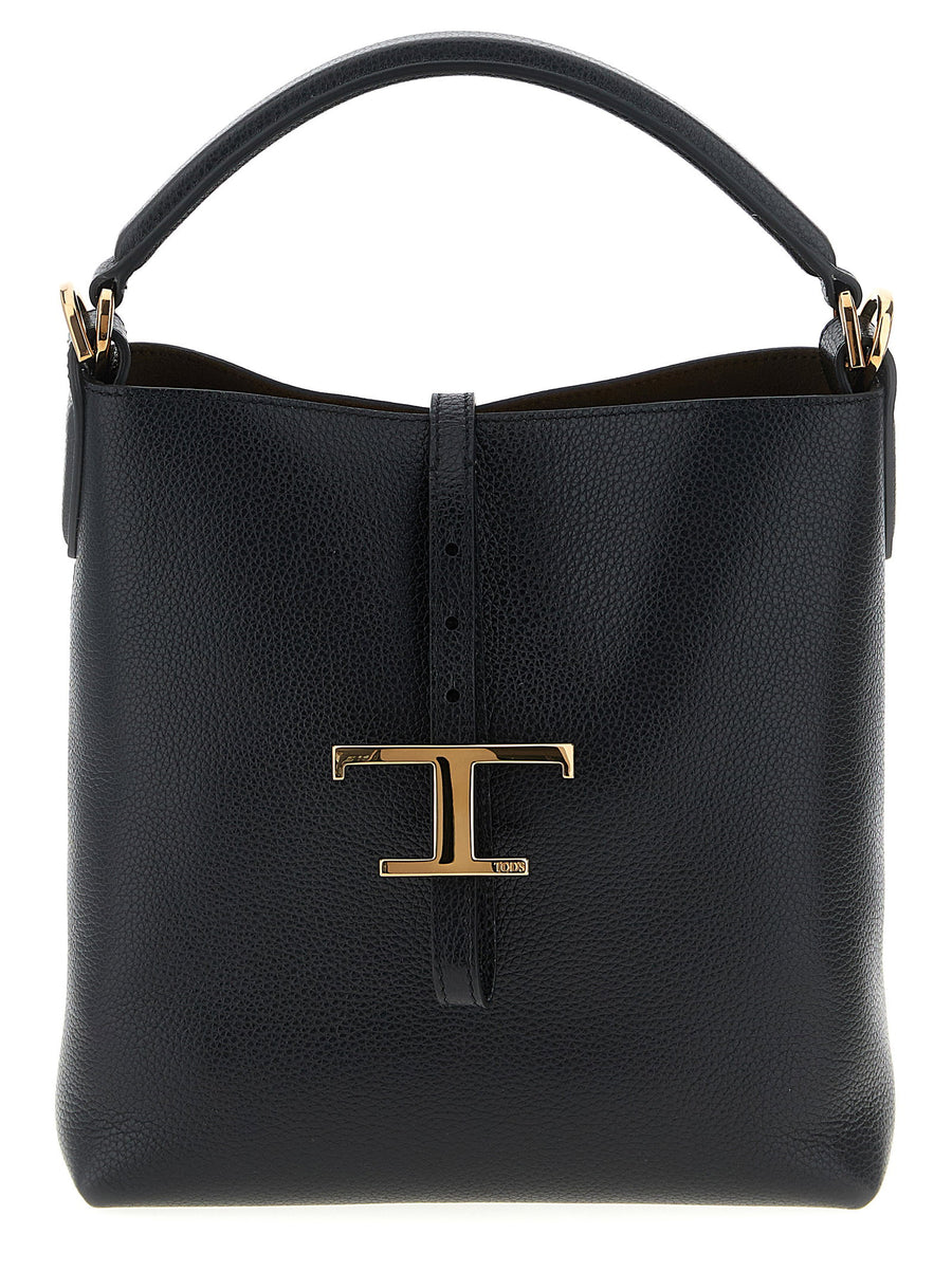 Tod's T Timeless Mini Bucket Bag For Women Quiet Luxury Calfskin Leather Hammered Texture Versatile Everyday