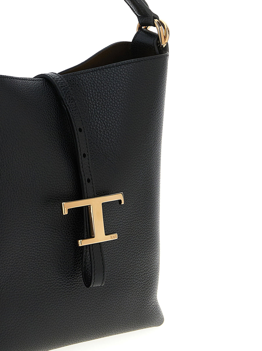 Tod's T Timeless Mini Bucket Bag For Women Quiet Luxury Calfskin Leather Hammered Texture Versatile Everyday