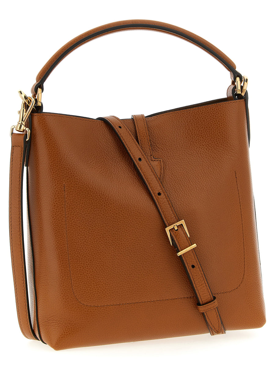 Tod's T Timeless Mini Bucket Bag For Women Calfskin Luxury Compact Everyday Style Signature Front Metal Detail