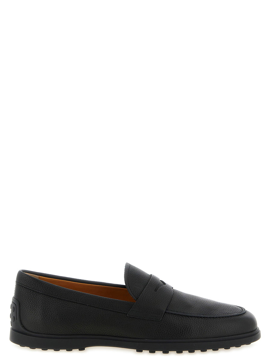 Tod's Hammered Leather Moccasins For Men Textured Calfskin Slip On Luxury Comfort