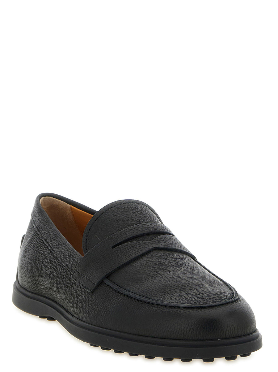 Tod's Hammered Leather Moccasins For Men Textured Calfskin Slip On Luxury Comfort