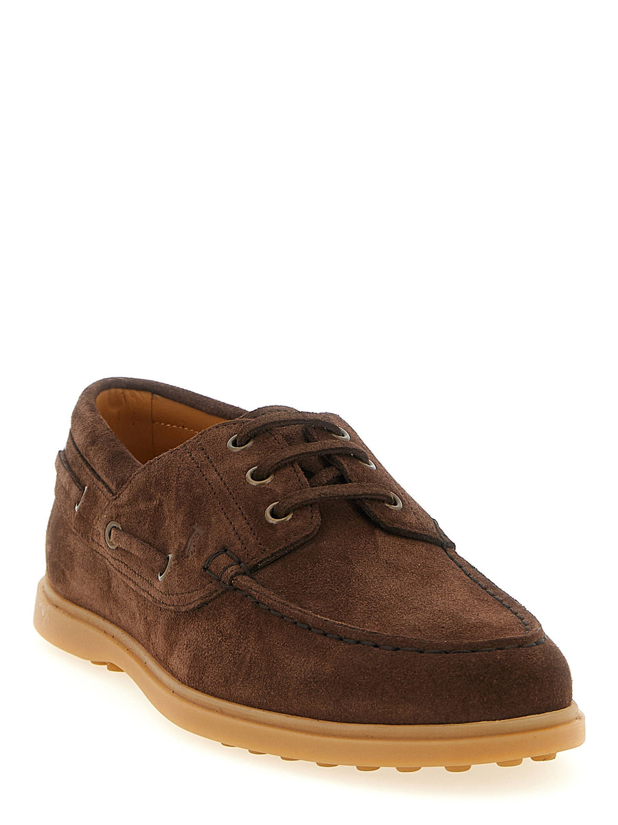 Tod's Suede Boat Shoe Unisex Luxury Moccasin With Handcrafted Stitching And Premium Rubber Sole