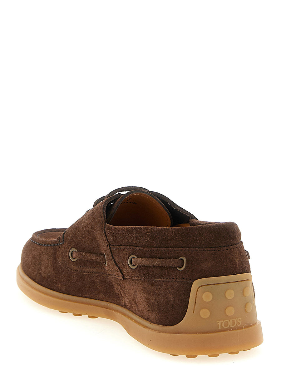 Tod's Suede Boat Shoe Unisex Luxury Moccasin With Handcrafted Stitching And Premium Rubber Sole