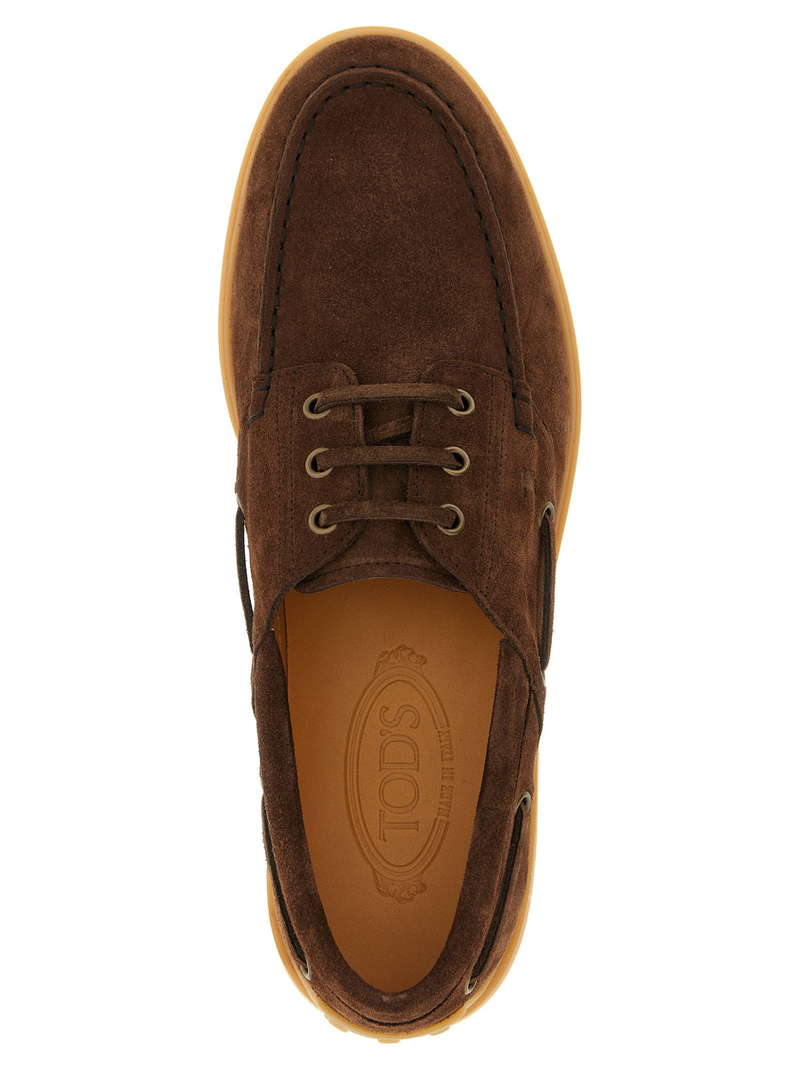 Tod's Suede Boat Shoe Unisex Luxury Moccasin With Handcrafted Stitching And Premium Rubber Sole