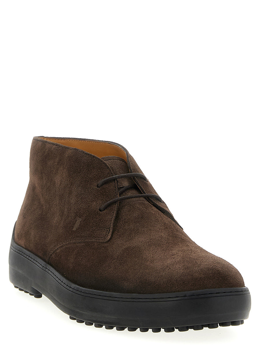 Tod's Winter Ankle Boots For Men Calfskin Leather With Rubber Sole Luxury Italian Craftsmanship