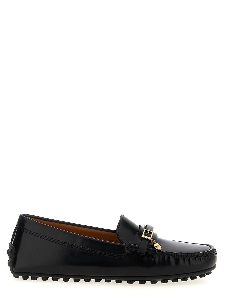 Tod's City Gommino Loafers For Women Semigloss Black Calfskin With Discreet Branding And All Day Comfort