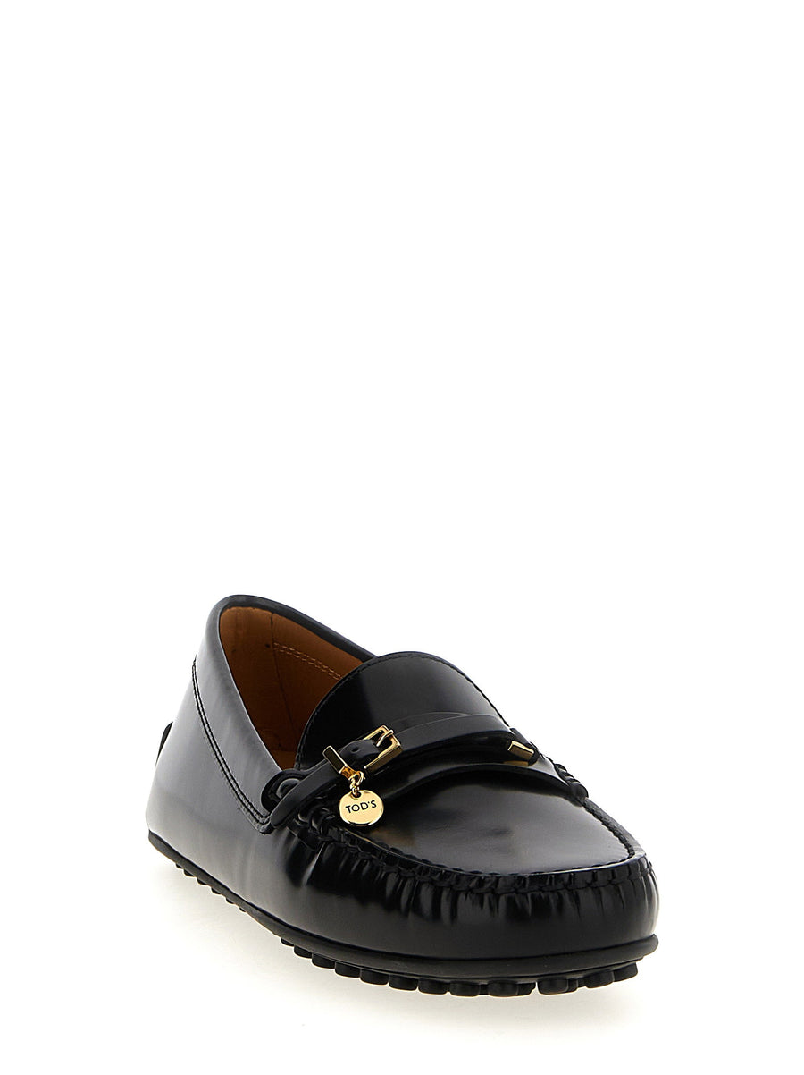 Tod's City Gommino Loafers For Women Semigloss Black Calfskin With Discreet Branding And All Day Comfort