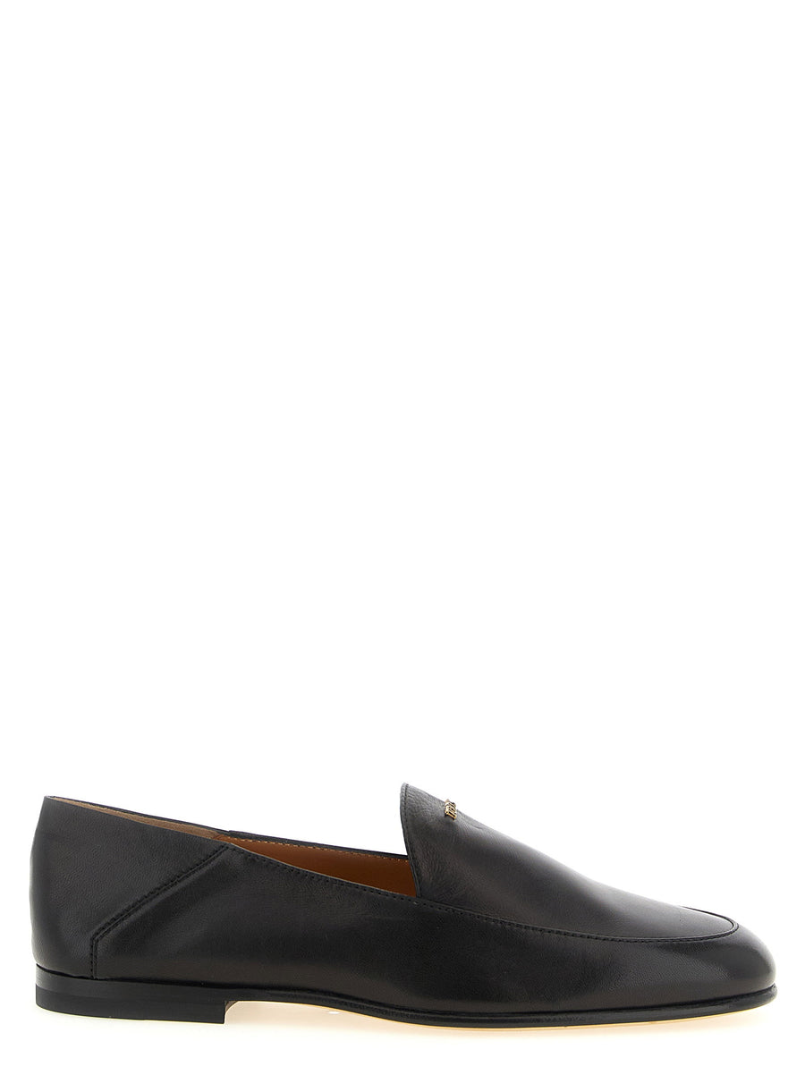 Tod's Sabot Loafers Moccasins Black Lamb Leather With Foldable Heel