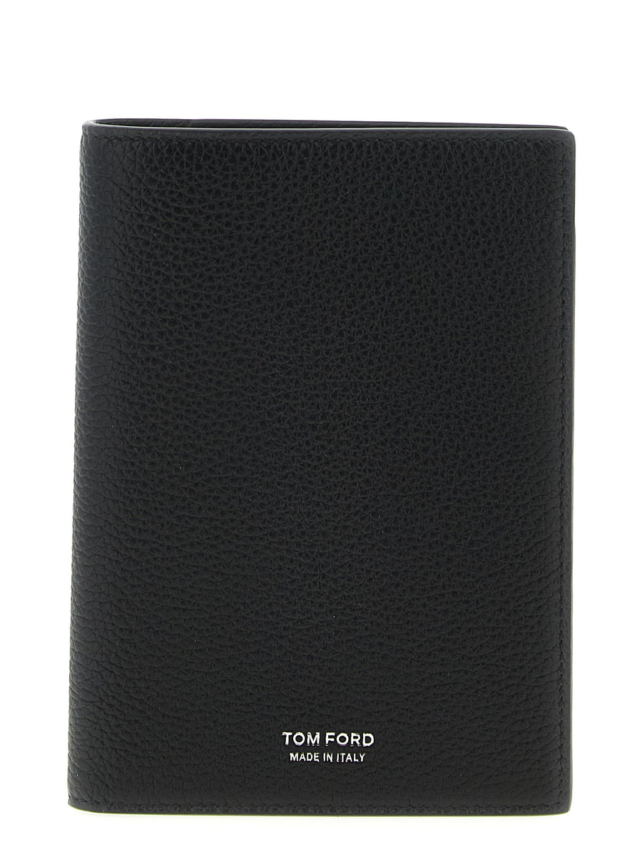 Tom Ford Hammered Leather Passport Holder for Travelers Luxurious Slim Card Case With Discreet Logo