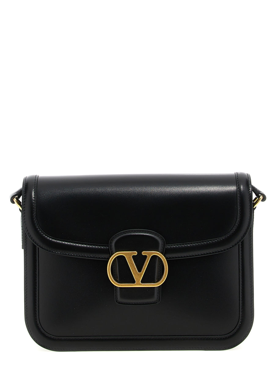 Valentino Garavani 9to5 Shoulder Bag Lux Calfskin Black for City Professionals Everyday Elegance