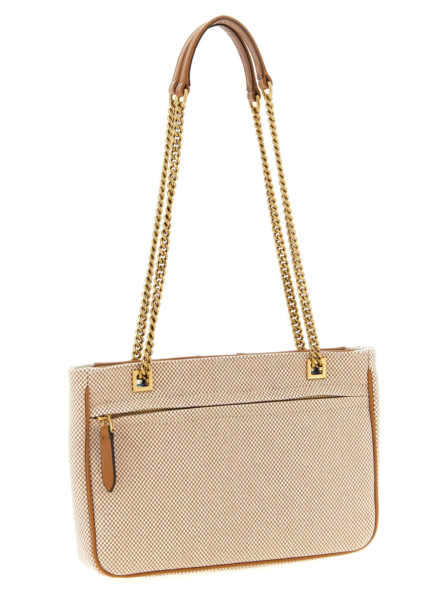 Valentino Garavani Viva Superstar Canvas Shoulder Bag Brown Compact Urban Everyday