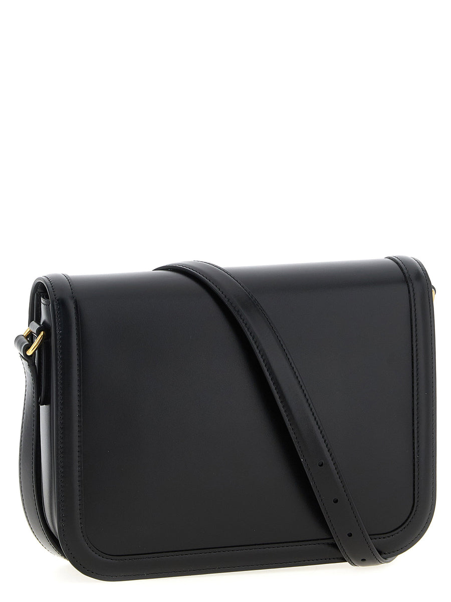 Valentino Garavani 9to5 Shoulder Bag Black Calfskin Leather Magnetic Flap VLogo Versatile Strap Luxury For Women