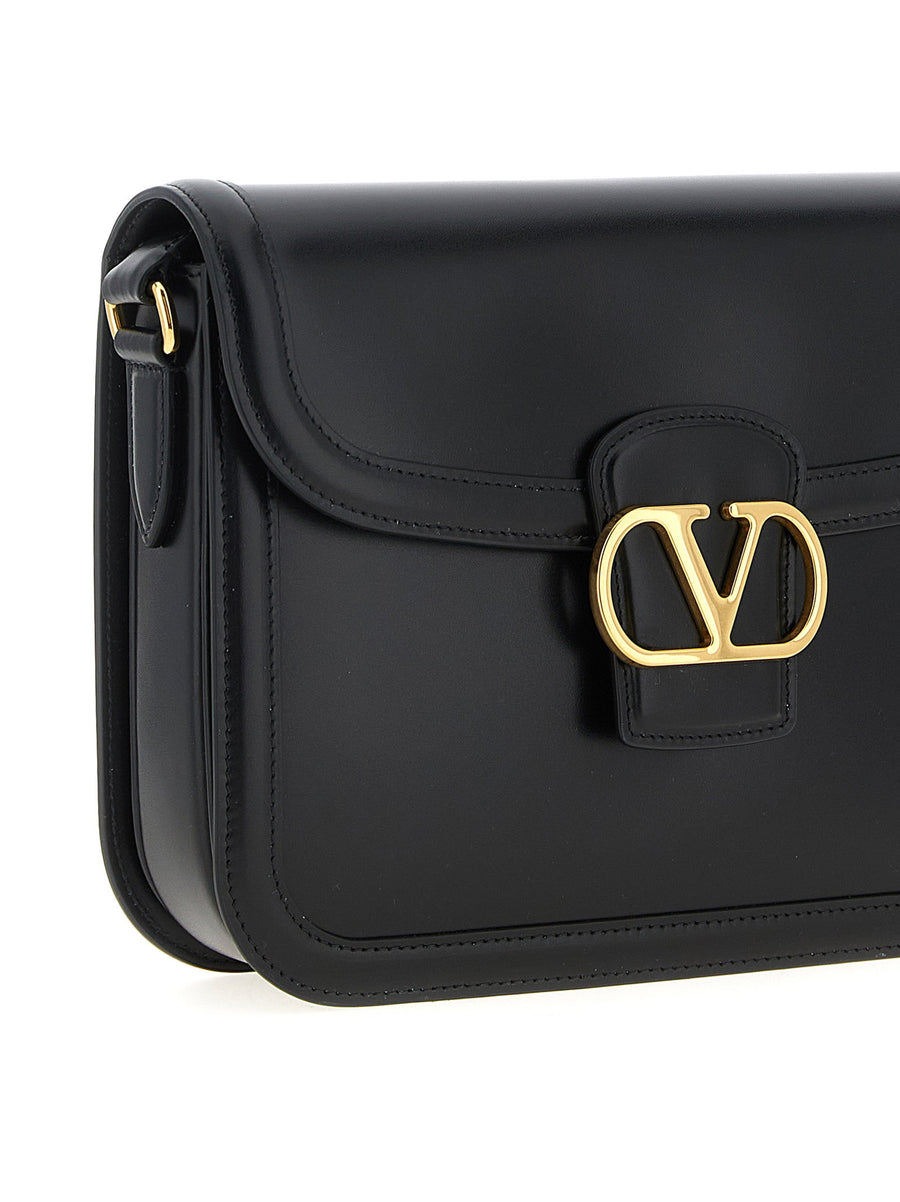 Valentino Garavani 9to5 Shoulder Bag Black Calfskin Leather Magnetic Flap VLogo Versatile Strap Luxury For Women
