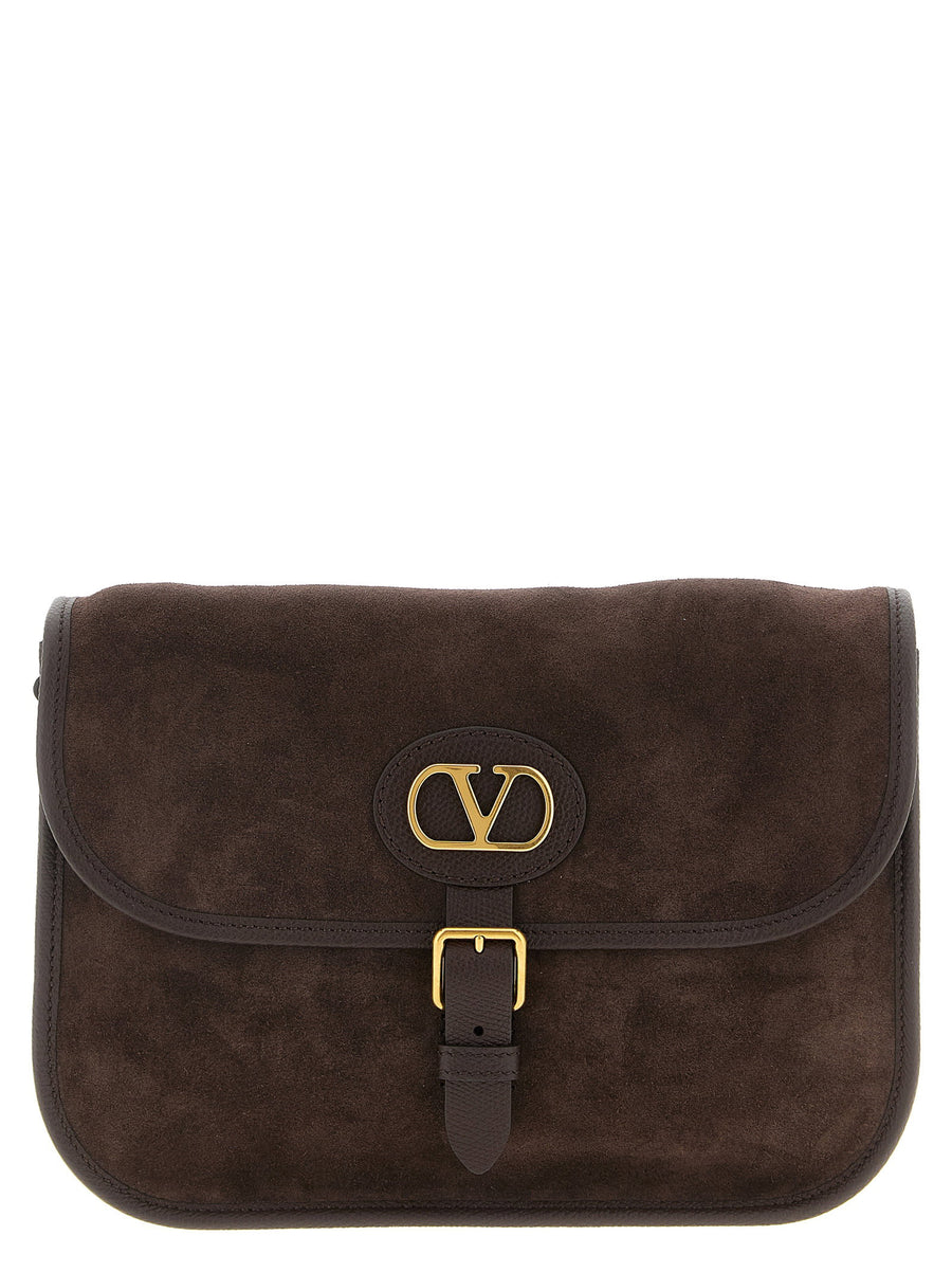Valentino Garavani Antibes Shoulder Bag For Men Premium Suede Crossbody Antiqued V Logo