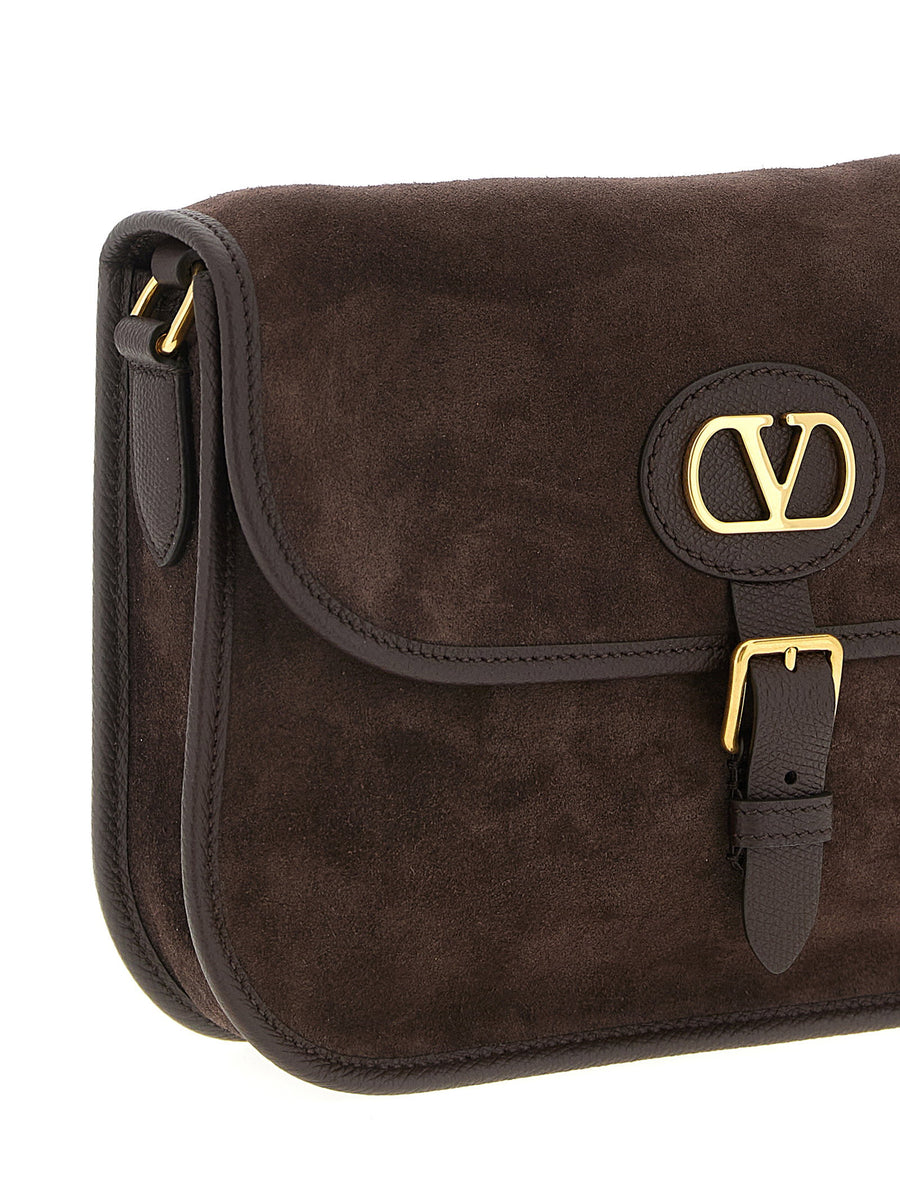 Valentino Garavani Antibes Shoulder Bag For Men Premium Suede Crossbody Antiqued V Logo