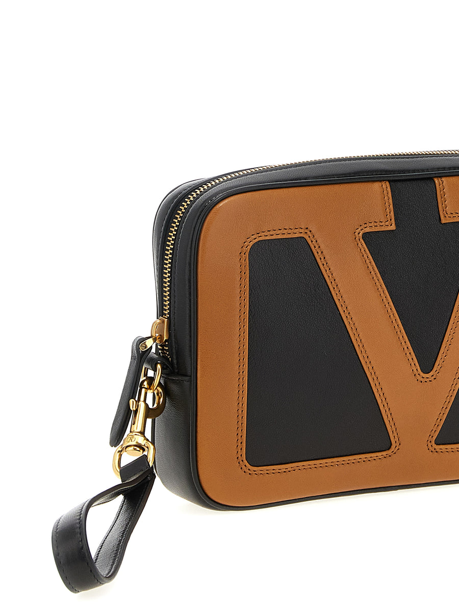 Valentino Viva Superstar Pouch Clutch Luxurious Multicolor Lamb Leather Maxi V Logo Women Evening Bag