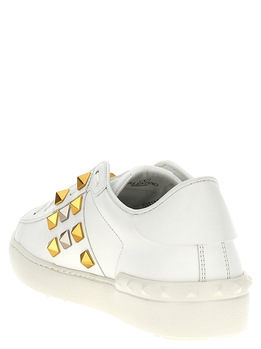 Valentino Garavani Rockstud Untitled Sneakers White Premium Calfskin Leather Luxury For Men