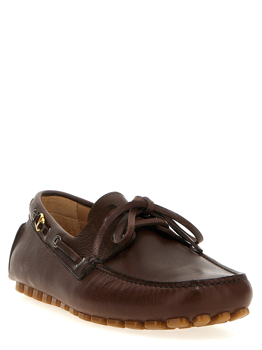 Valentino Garavani Driver Loafers for Men Buffalo Leather Lace Up Vlogo Signature