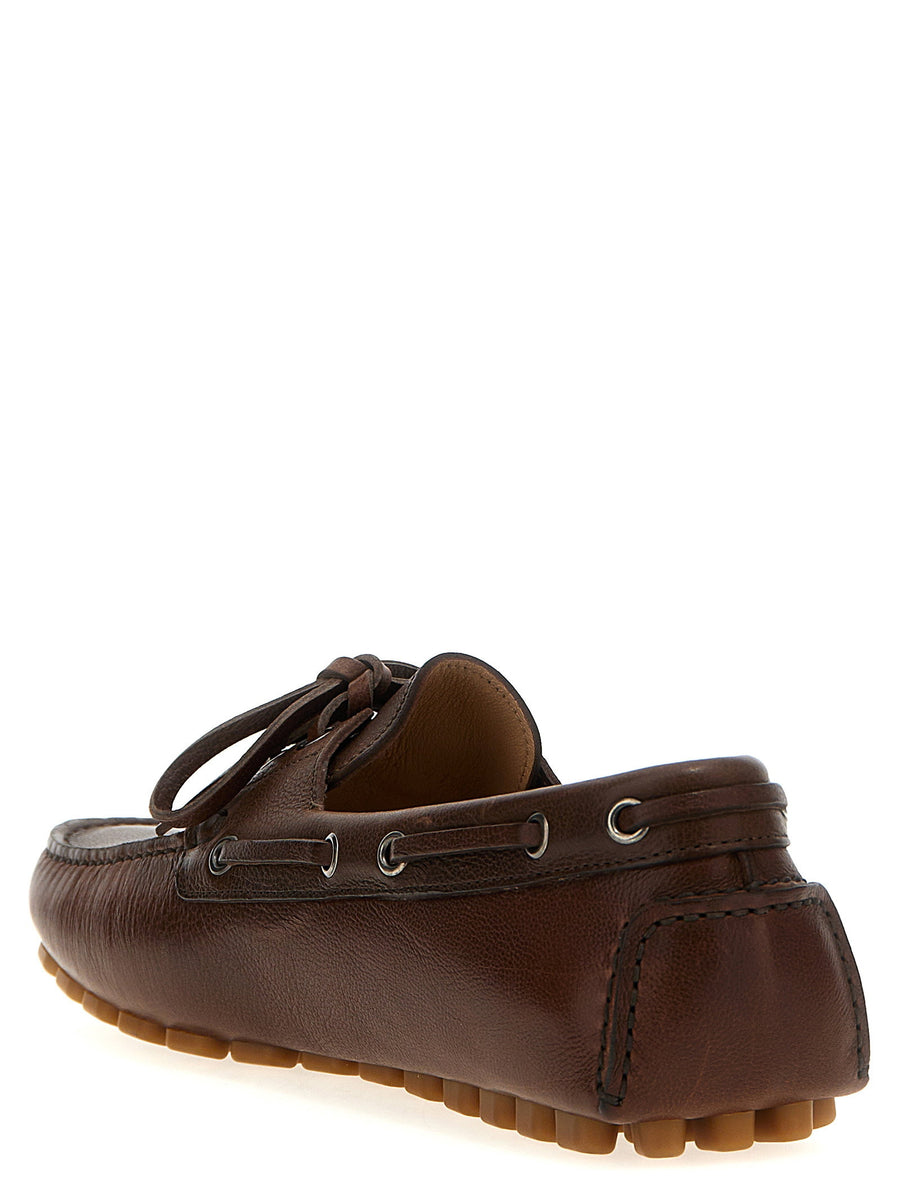 Valentino Garavani Driver Loafers for Men Buffalo Leather Lace Up Vlogo Signature