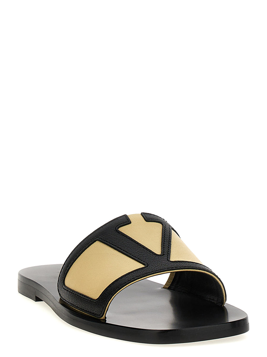 Valentino Garavani Viva Superstar Slides For Men Multicolor Nappa Strap With Premium Goat Leather