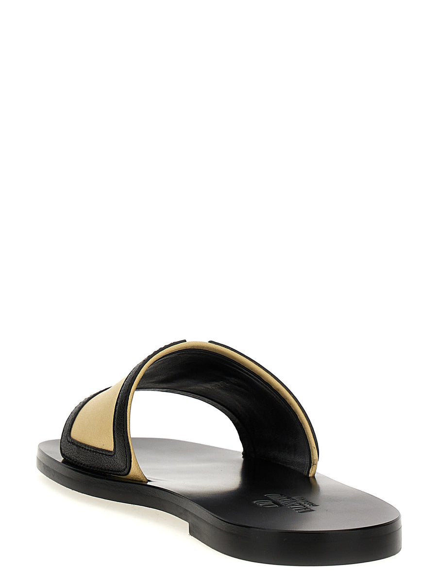 Valentino Garavani Viva Superstar Slides For Men Multicolor Nappa Strap With Premium Goat Leather