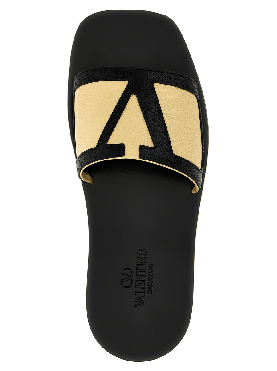 Valentino Garavani Viva Superstar Slides For Men Multicolor Nappa Strap With Premium Goat Leather